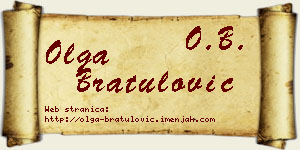 Olga Bratulović vizit kartica